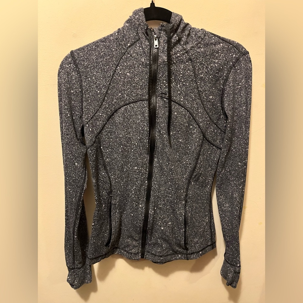 lululemon athletica Hooded Define Jacket in Black and White Splatter